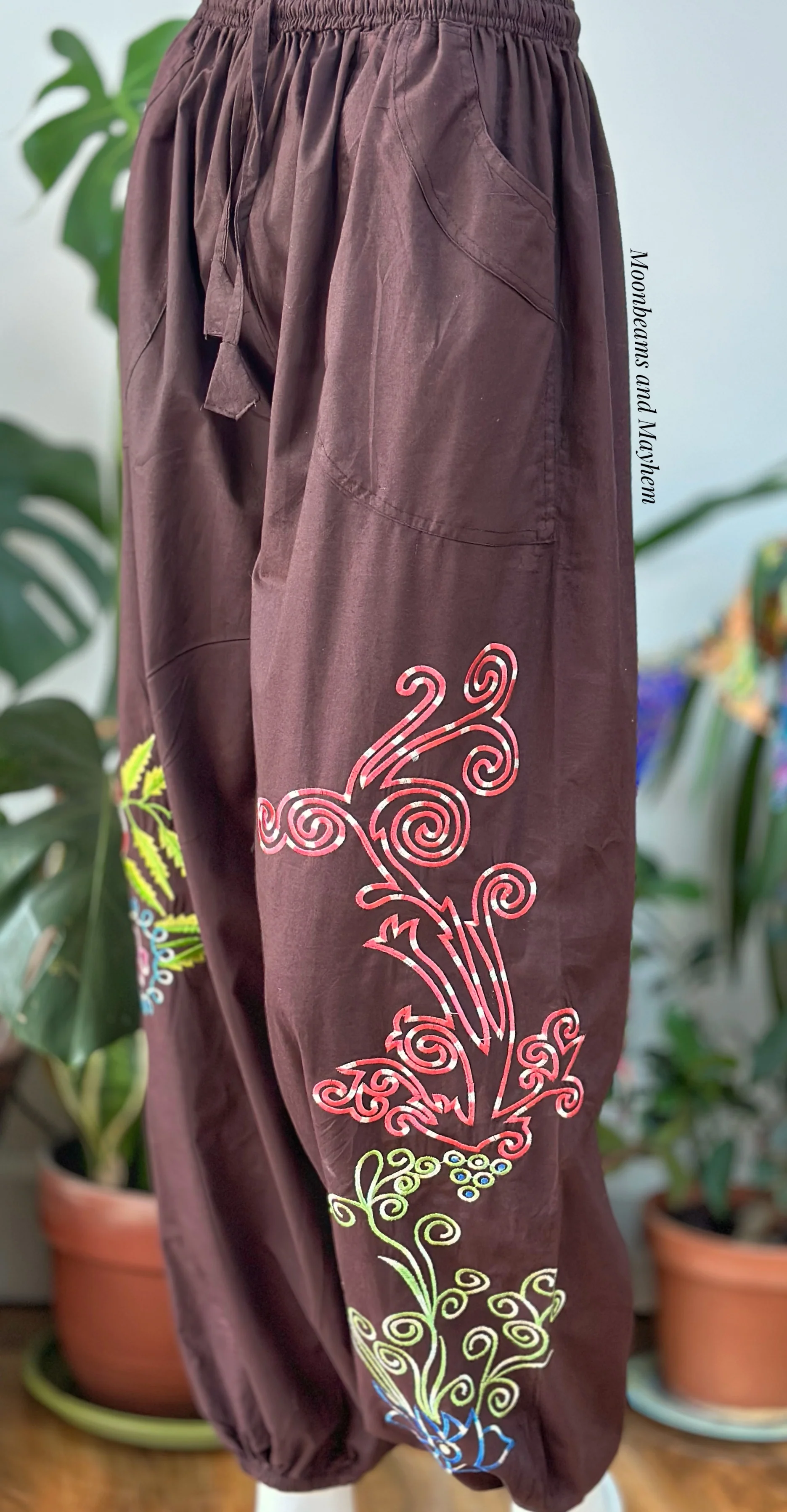 BLOOMING GORGEOUS EARTHY HAREM TROUSERS M/L - Image 3