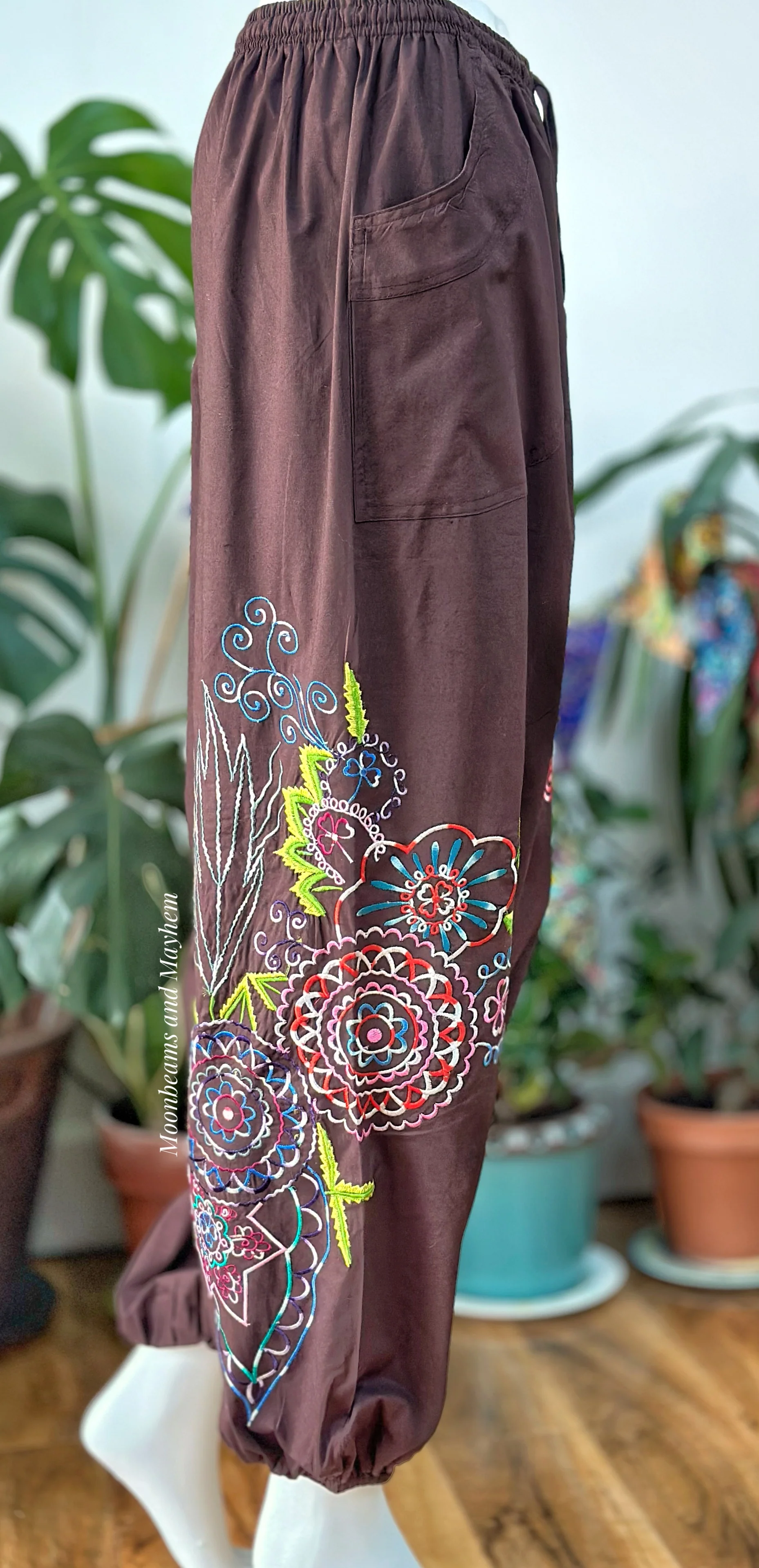 BLOOMING GORGEOUS EARTHY HAREM TROUSERS M/L - Image 4