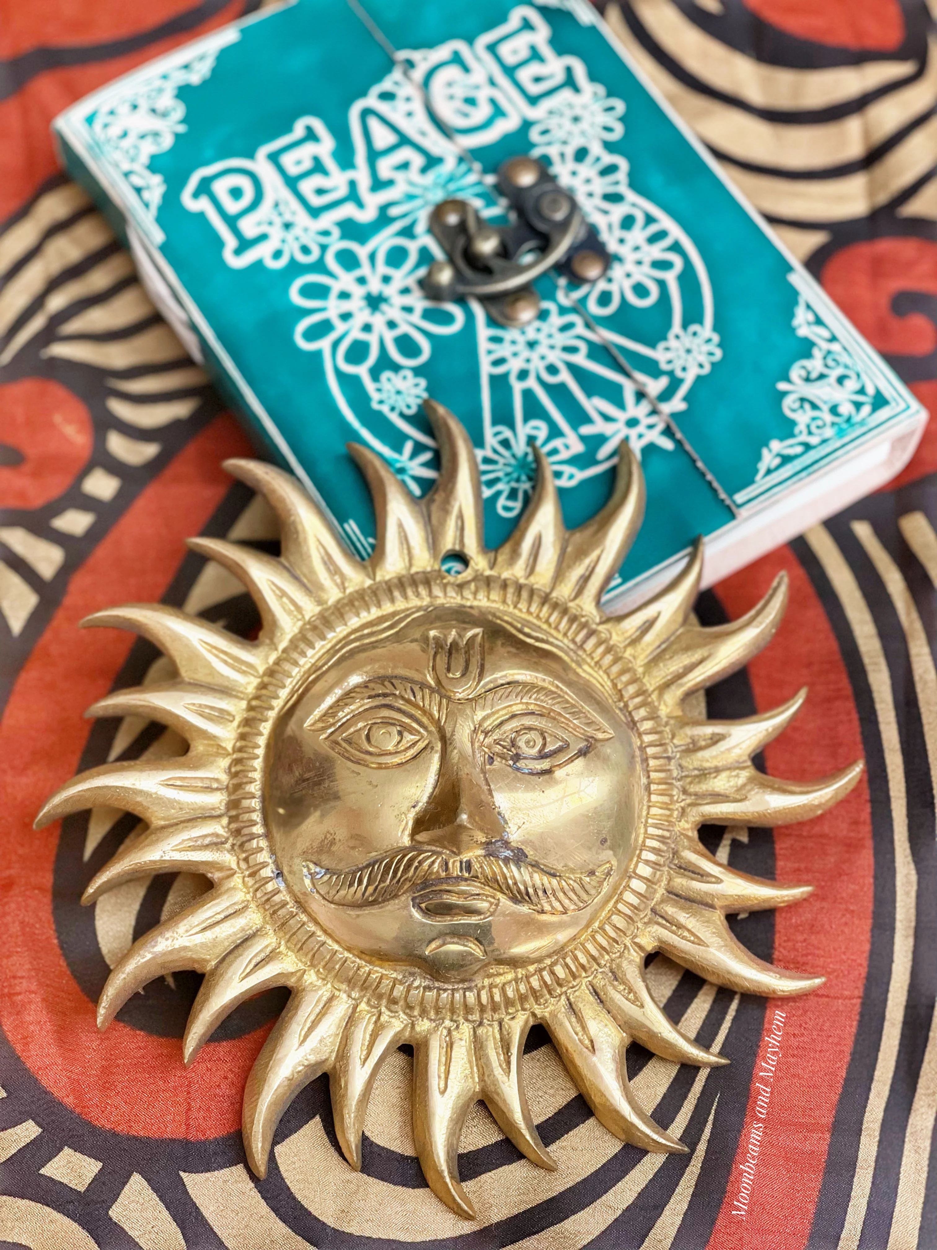 CELESTIAL BRASS SUN WALL HANGING / PLAQUE - Image 3