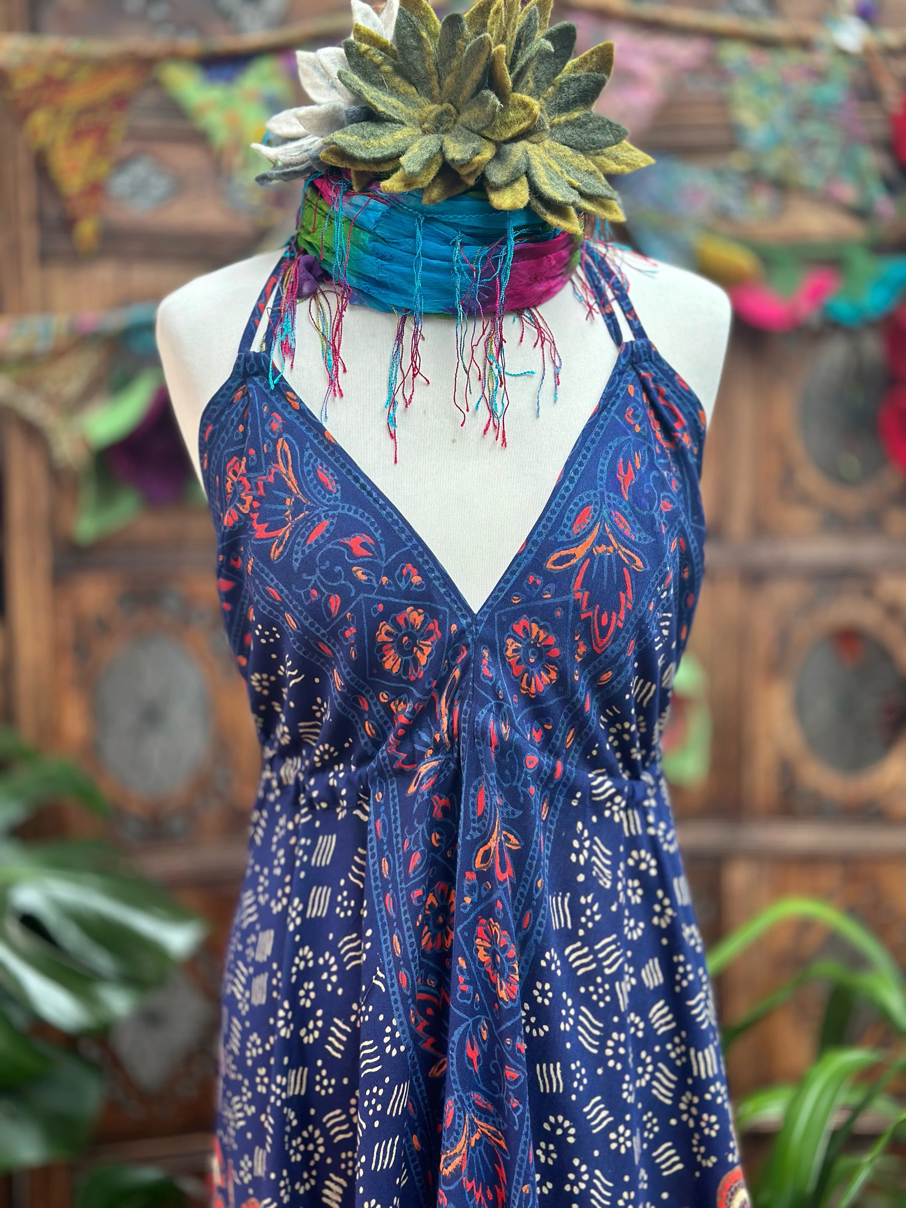 PERSIAN BLUE MANDALA MAXI DRESS UK 12 / 14 / 16 - Image 4