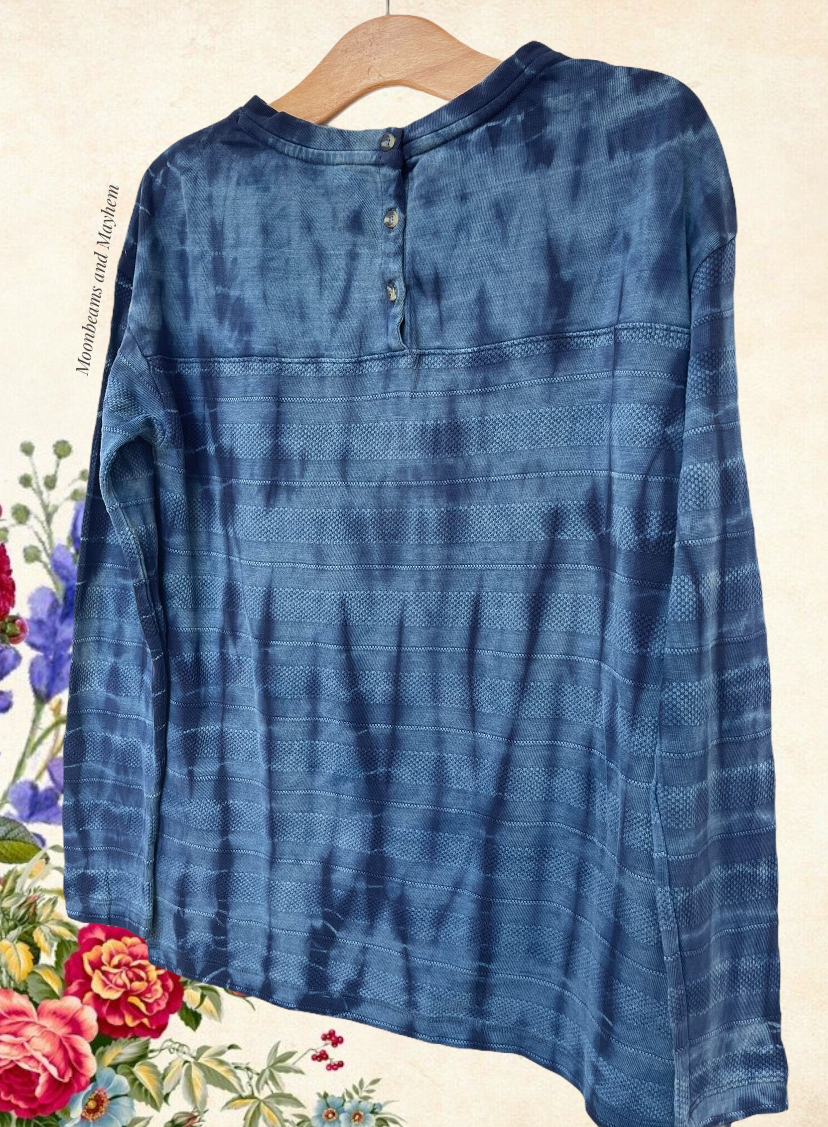 DENIM BLUE LADIES COTTON TIE DYE TOP / JUMPER S - XL - Image 4