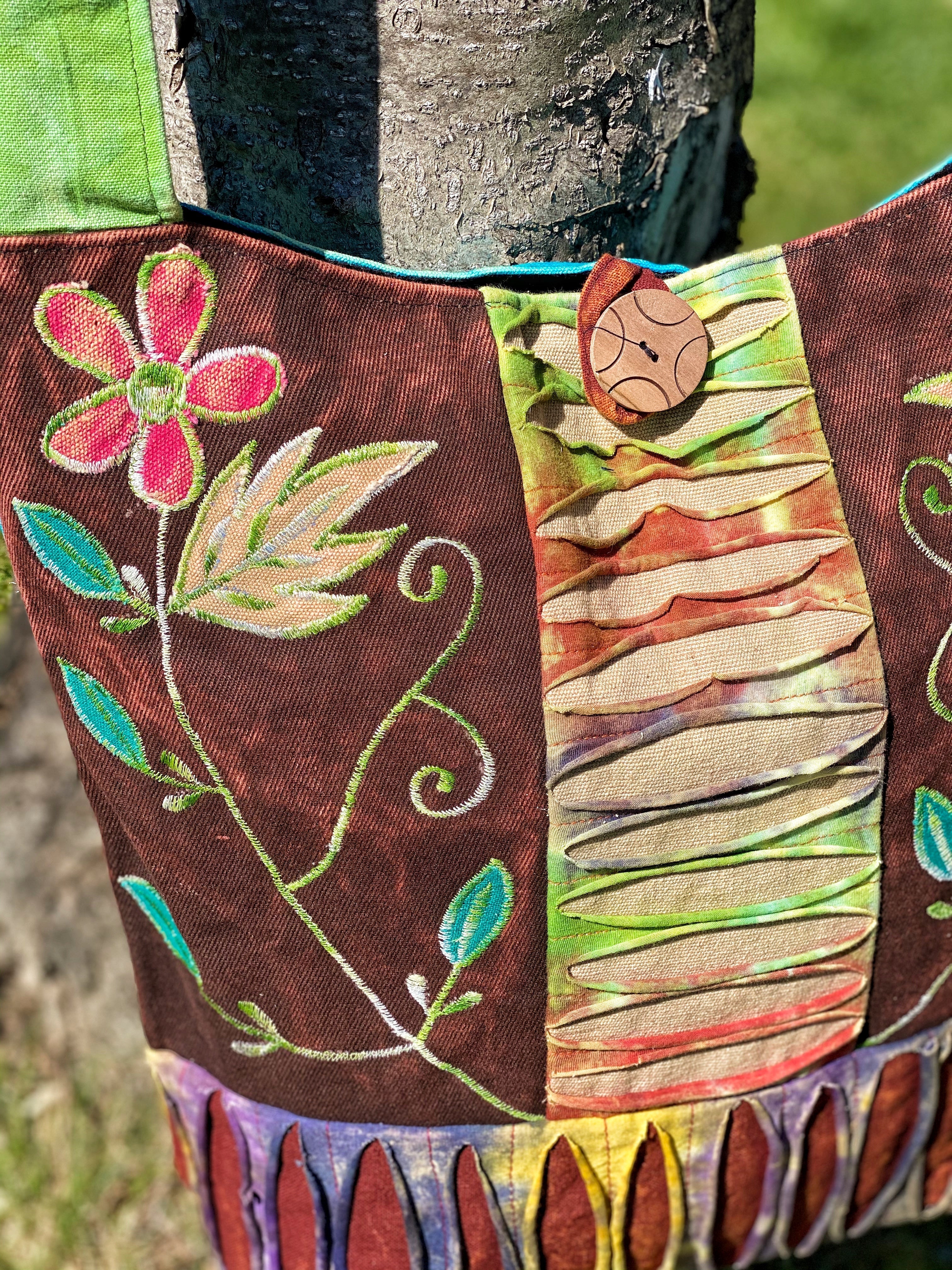 ENCHANTING WILDWOOD LARGE COTTON TOTE /  BAG - Image 5