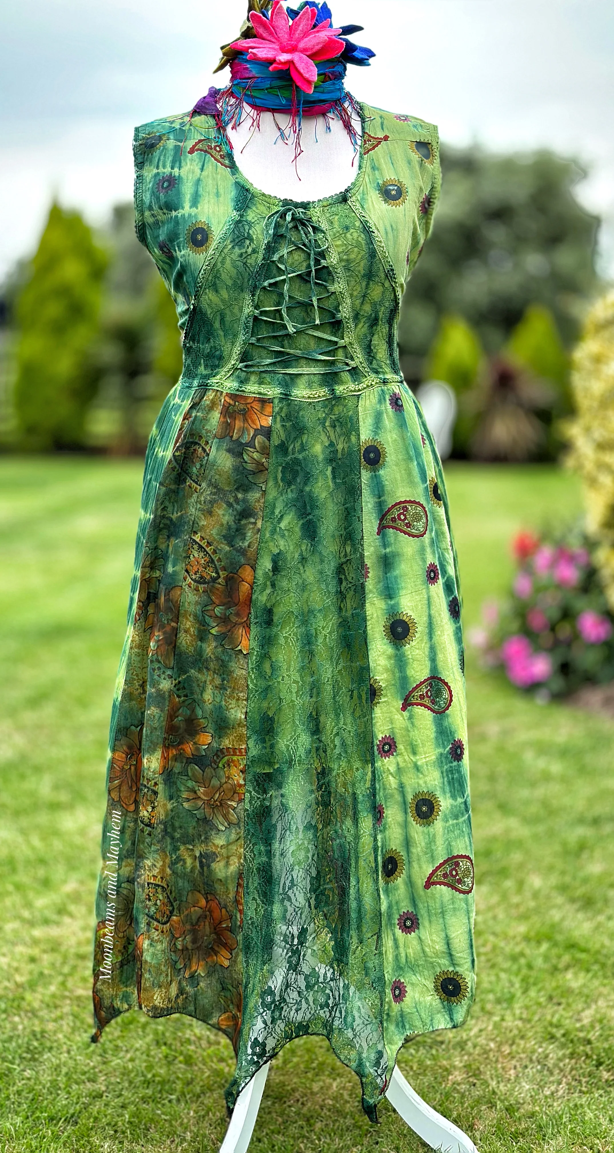 FOREST GREEN HARMONY SUMMER DRESS SIZE S / M / L - Image 3