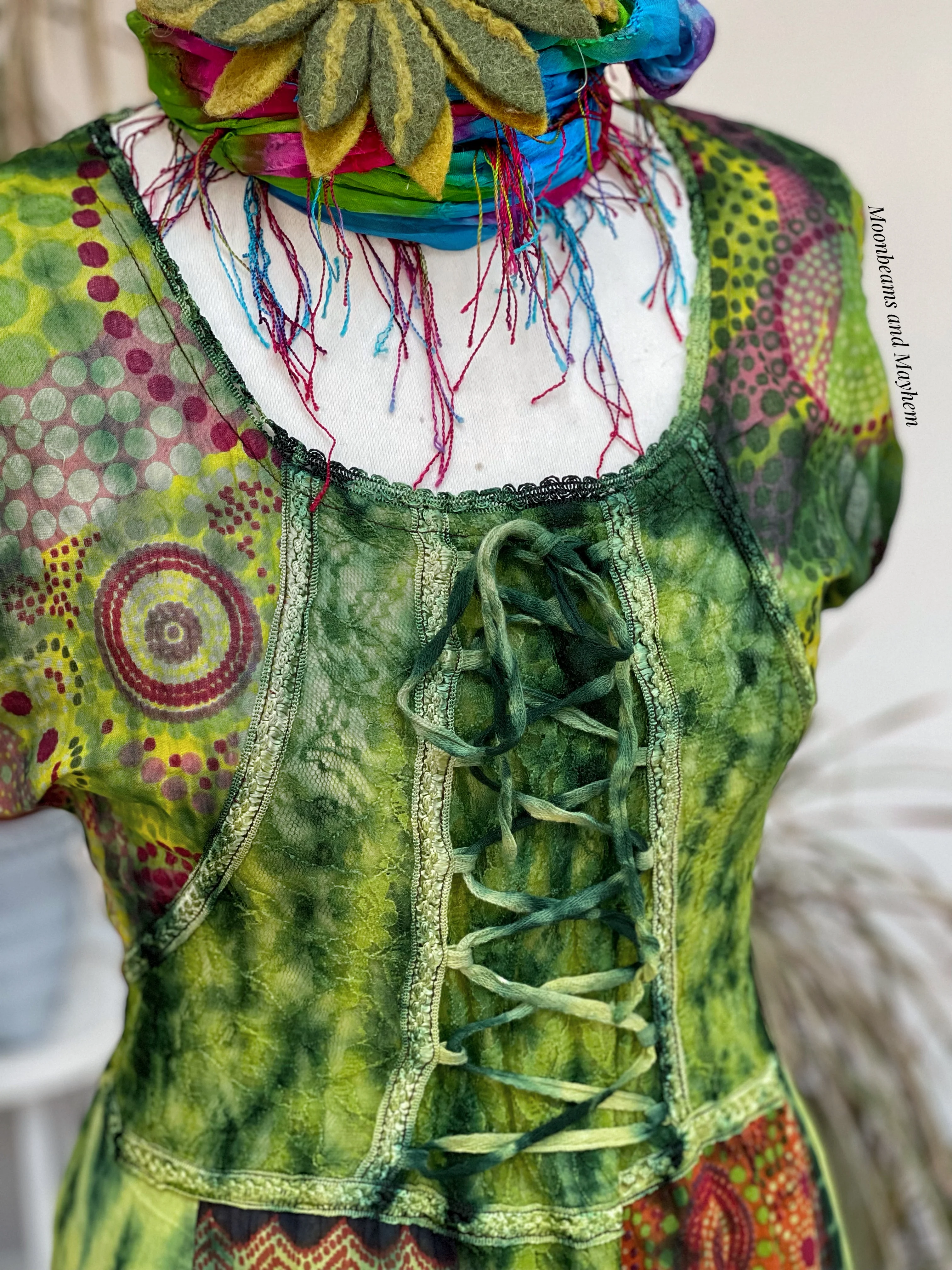 FOREST GREEN HARMONY SUMMER DRESS SIZE S / M / L - Image 4