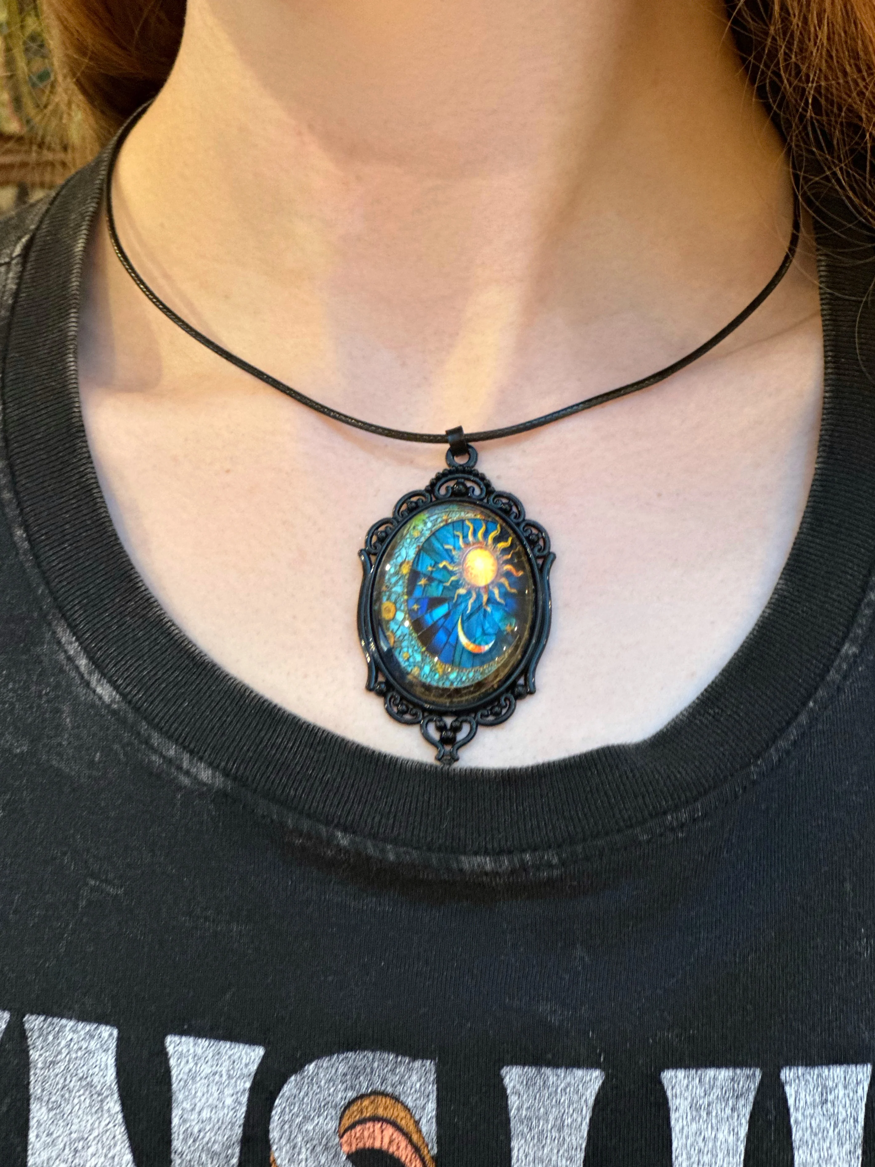 MYSTICAL DARK STAR SUN & MOON NECKLACE - Image 4