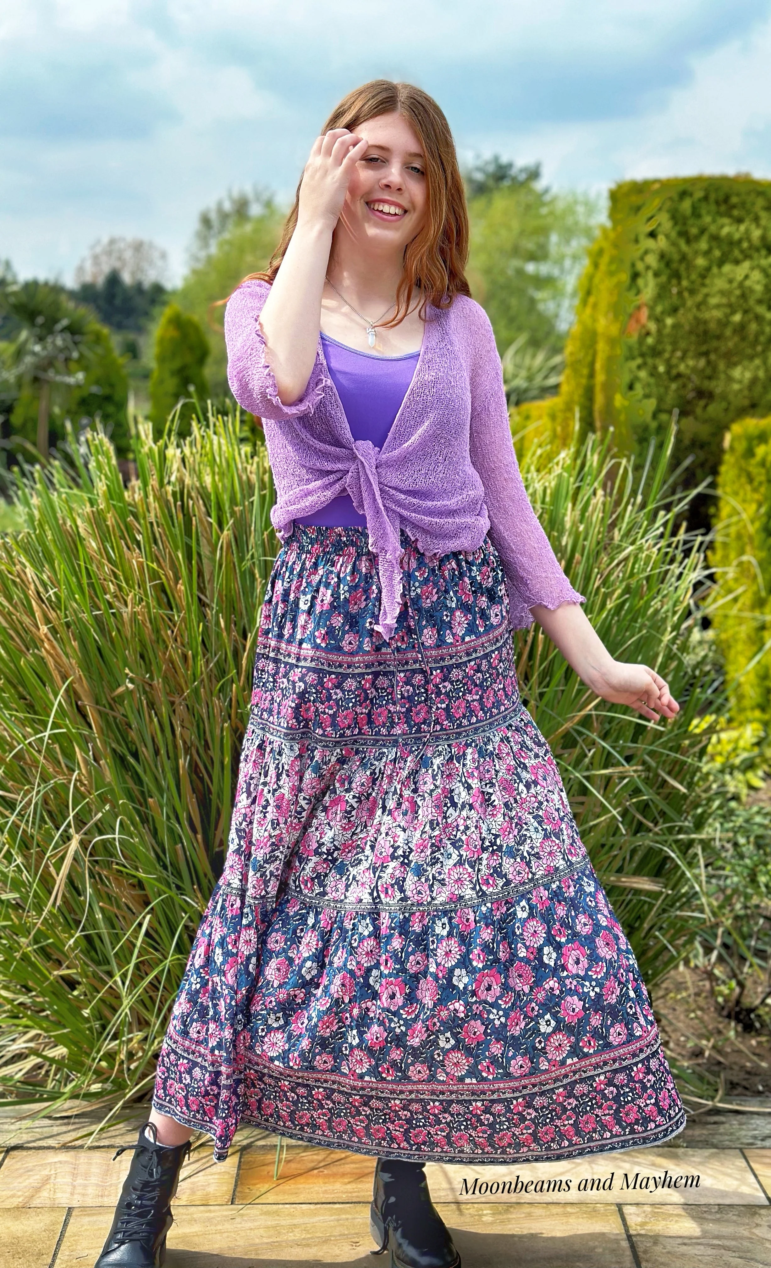 PRETTY PURPLE FORGET ME NOT SKIRT - Image 3