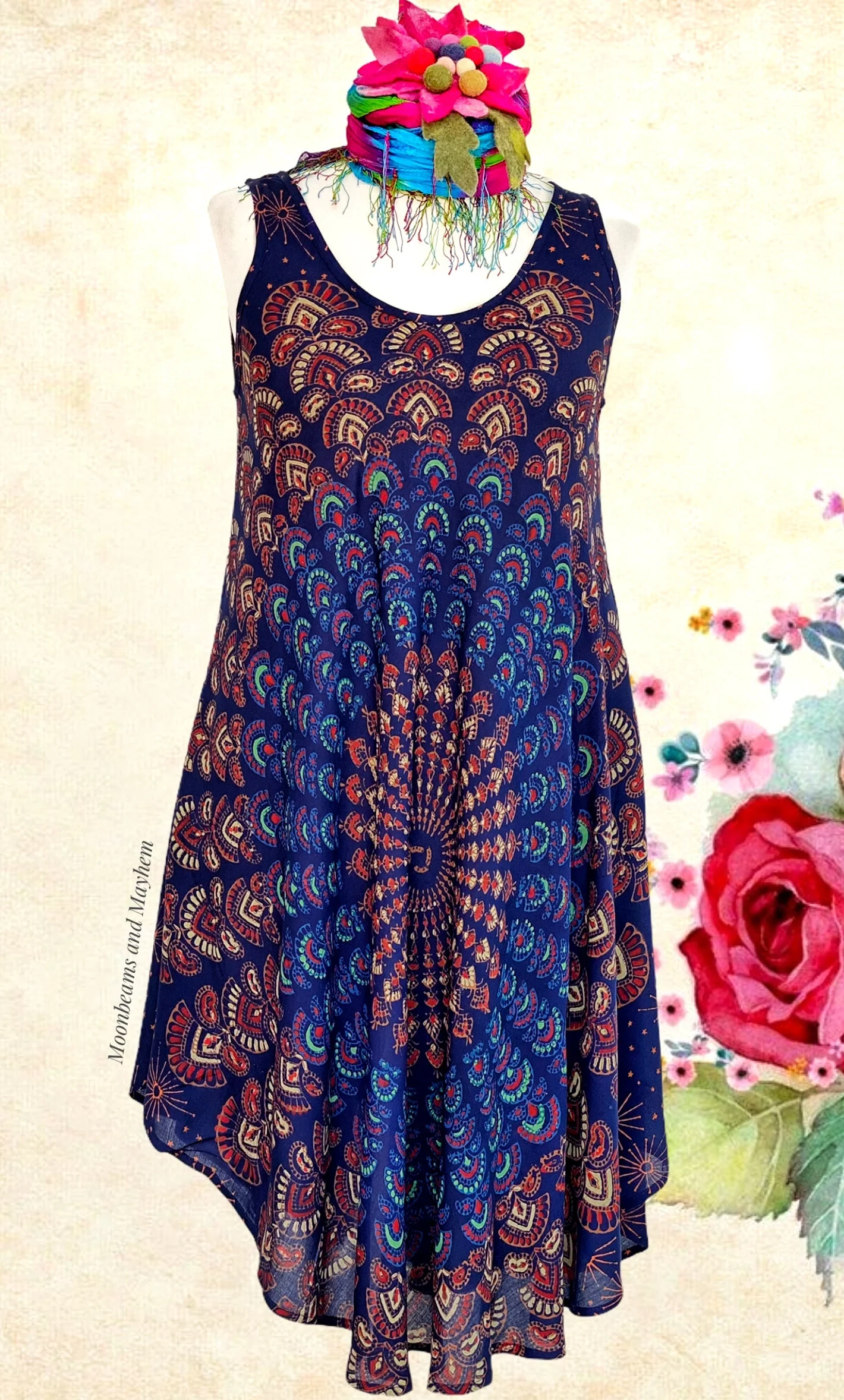 STARSHINE PERSIAN BLUE TUNIC / DRESS SIZE L / XL - Image 3