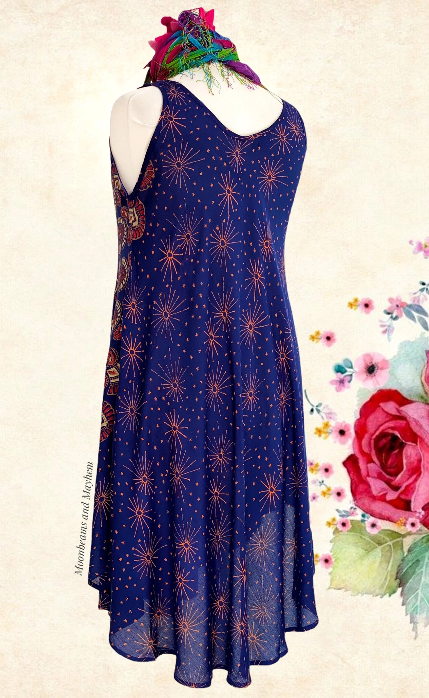 STARSHINE PERSIAN BLUE TUNIC / DRESS SIZE L / XL - Image 4