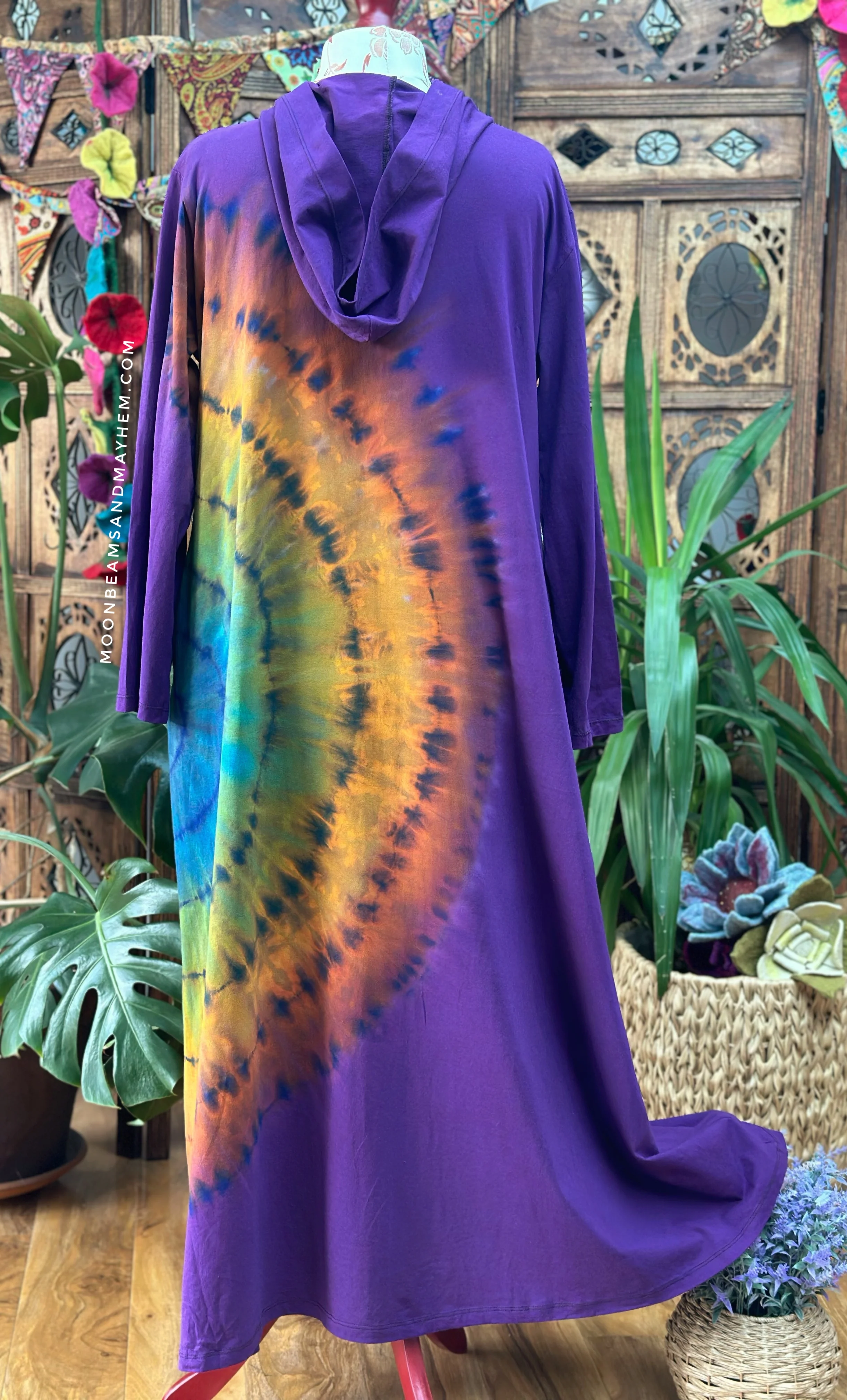 WICKED WILD CHILD PURPLE TIE DYE OVERCOAT M / L / XL - Image 3