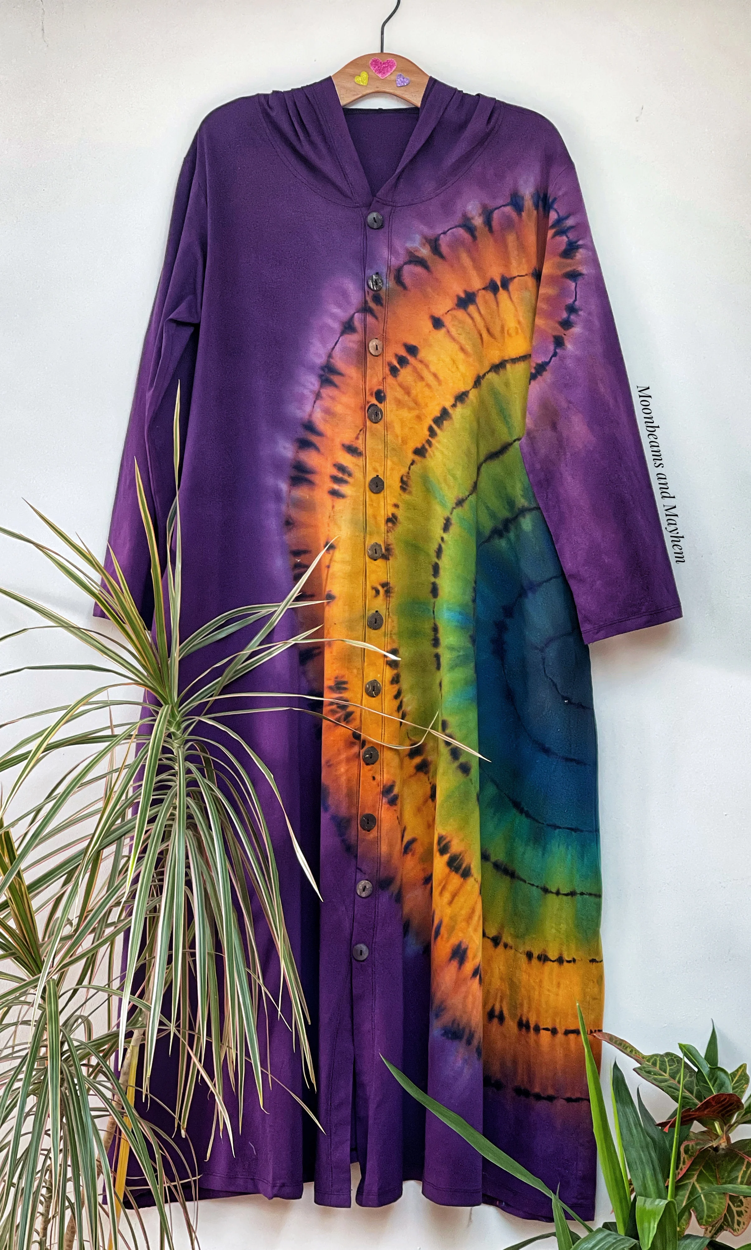 WICKED WILD CHILD PURPLE TIE DYE OVERCOAT M / L / XL - Image 6