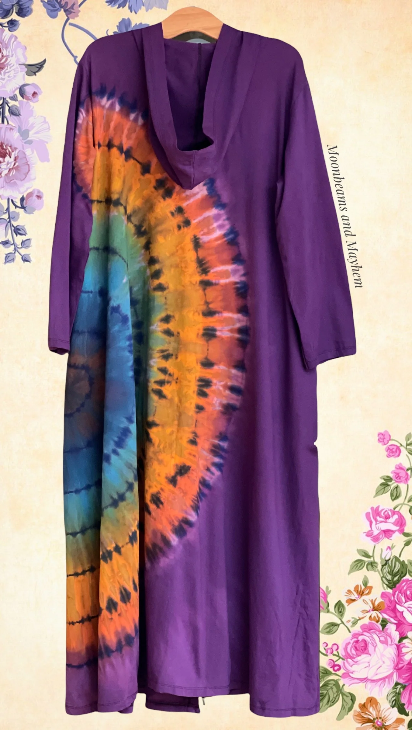 WICKED WILD CHILD PURPLE TIE DYE OVERCOAT M / L / XL - Image 9