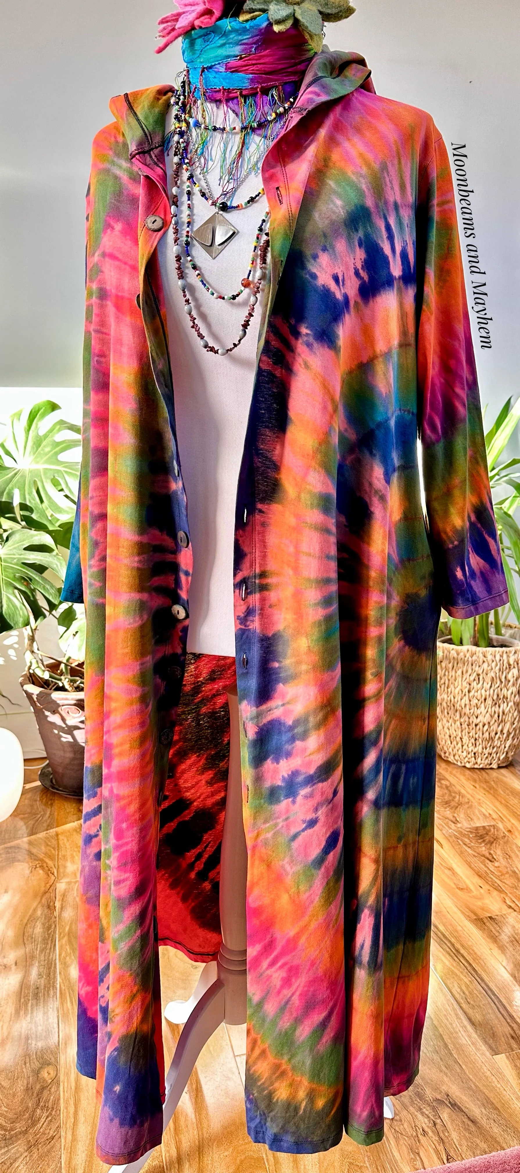 WILD CHILD DESERT BLOOM TIE DYE OVERCOAT DRESS M / L / XL - Image 3