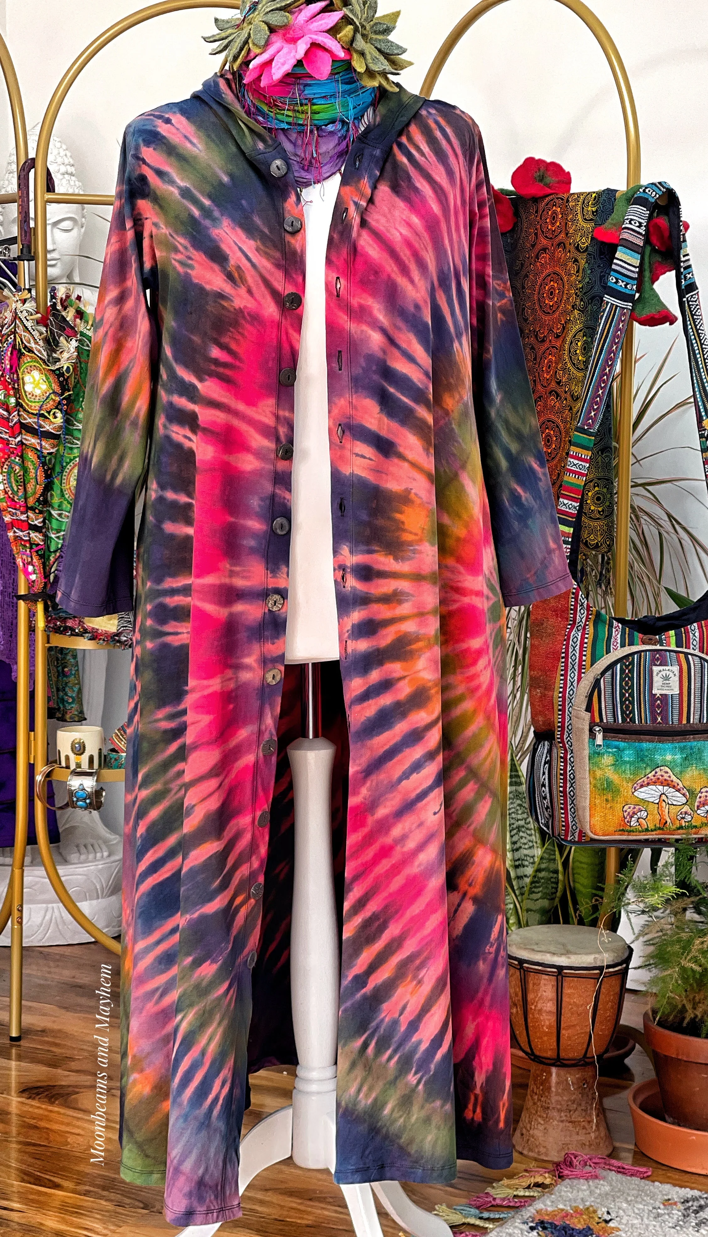 WILD CHILD DESERT BLOOM TIE DYE OVERCOAT DRESS M / L / XL - Image 6