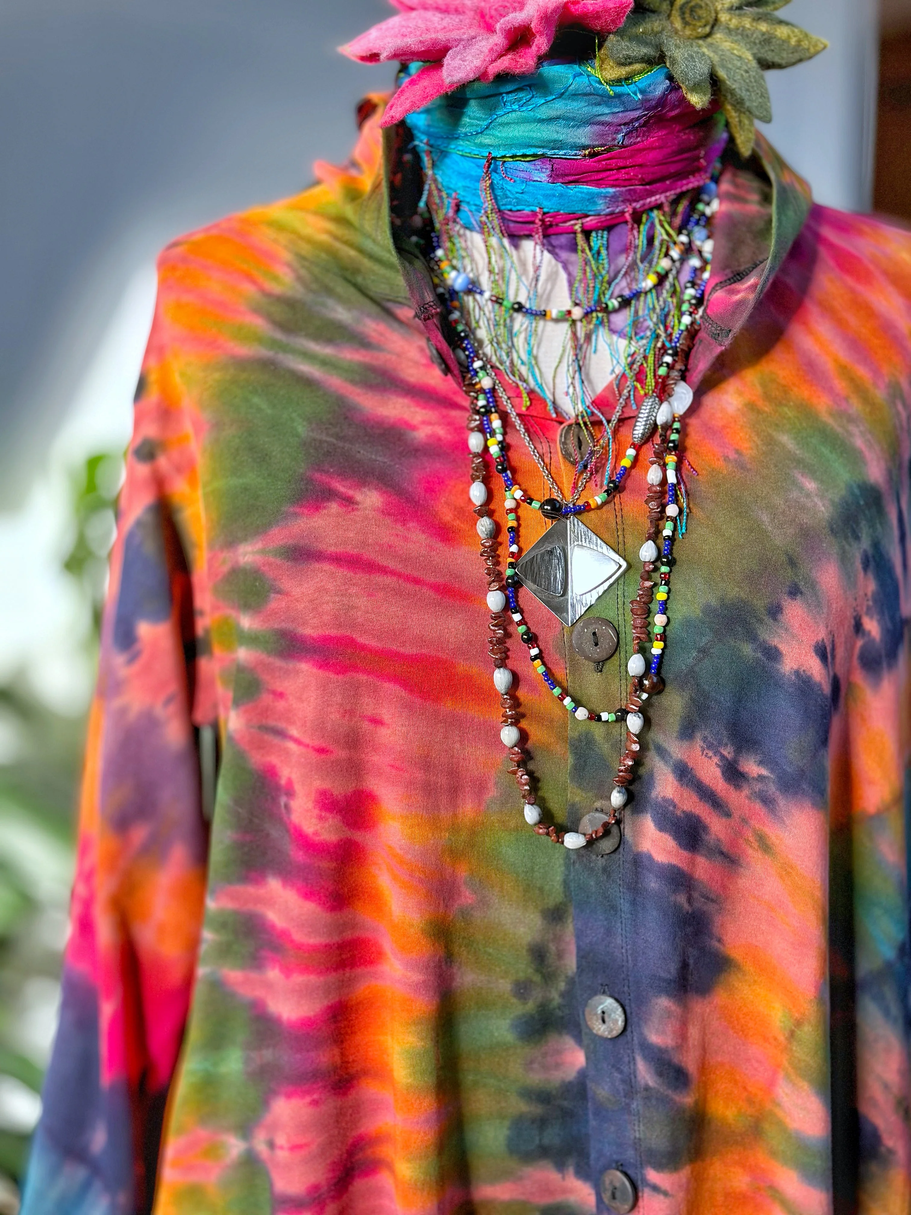 WILD CHILD DESERT BLOOM TIE DYE OVERCOAT DRESS M / L / XL - Image 7